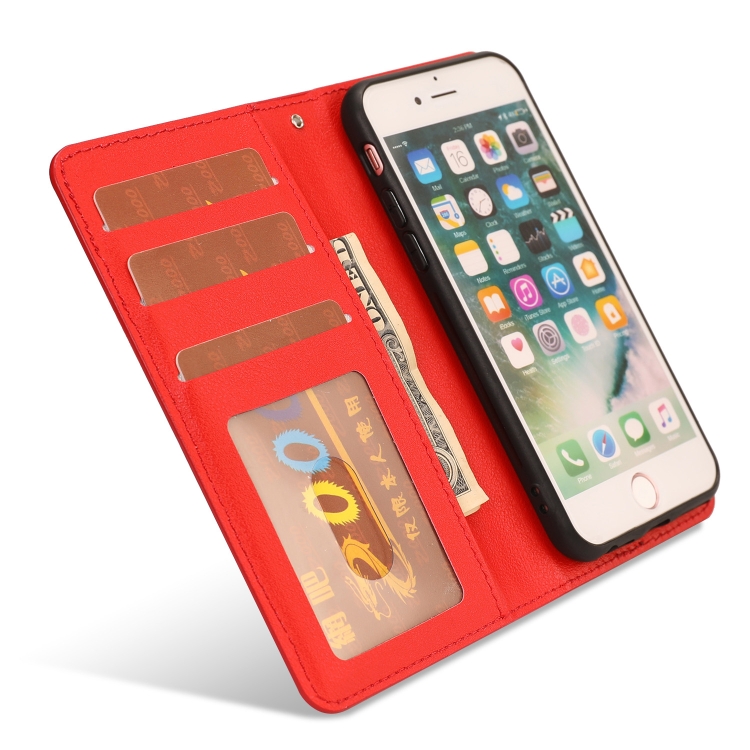  iPhone 7/8/SE 2in1 Magnet Fodral / Skal Röd
