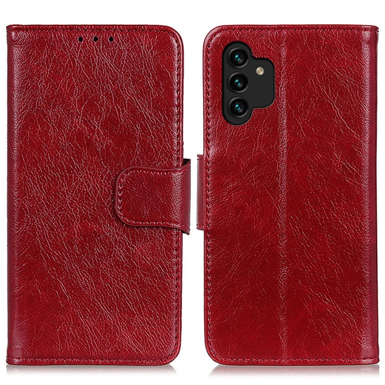  Samsung Galaxy A13 4G Fodral Nappa Läder Röd