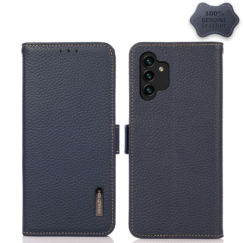 KHAZNEH KHAZNEH Samsung Galaxy A13 4G Fodral RFID Äkta Läder Blå