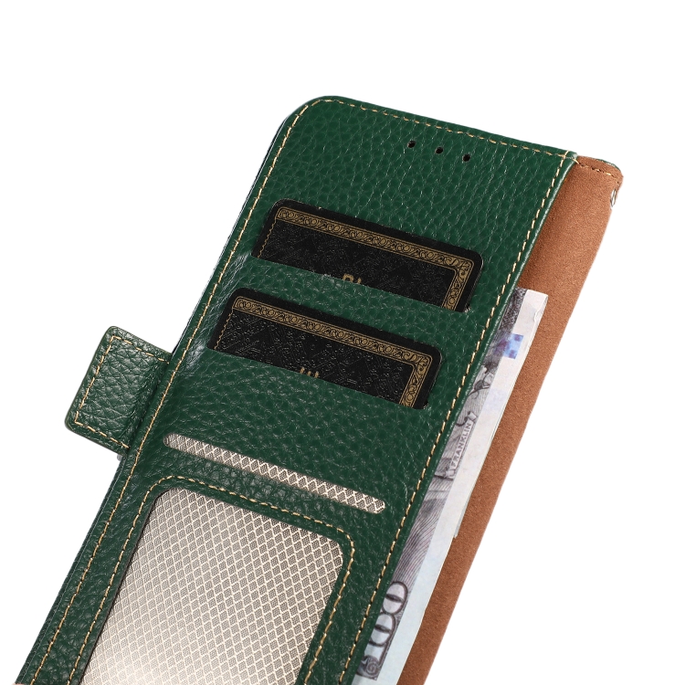 KHAZNEH KHAZNEH Samsung Galaxy A13 4G Fodral RFID Äkta Läder Grön