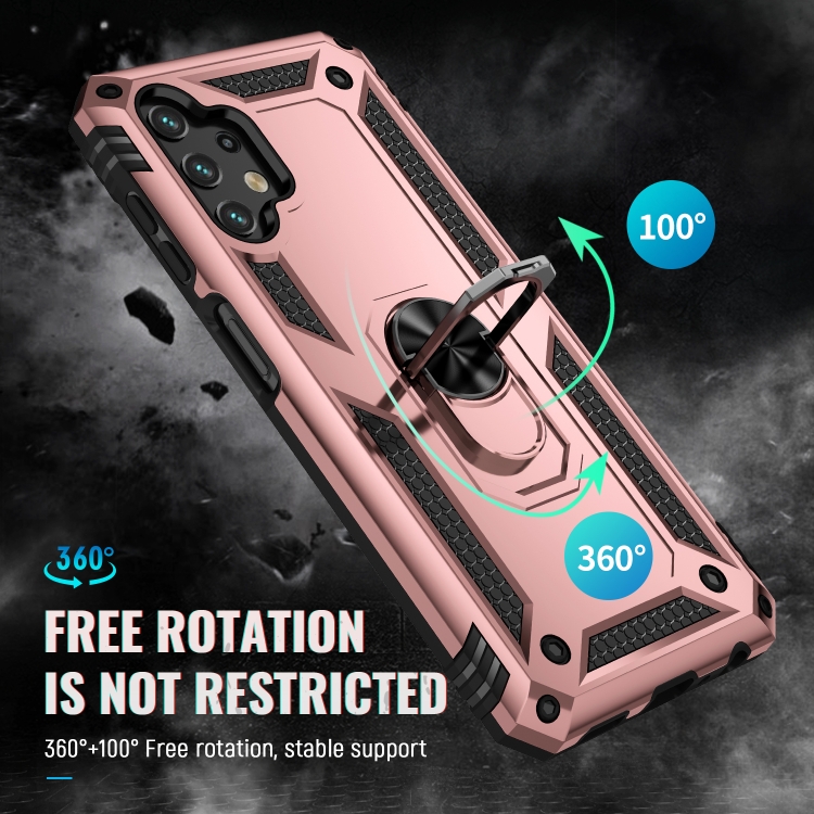  Samsung Galaxy A13 4G Skal Shockproof Ring Armor Roséguld