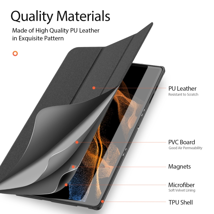 DUX DUCIS DUX DUCIS Galaxy Tab S8 Ultra Fodral DOMO Tri-Fold Svart