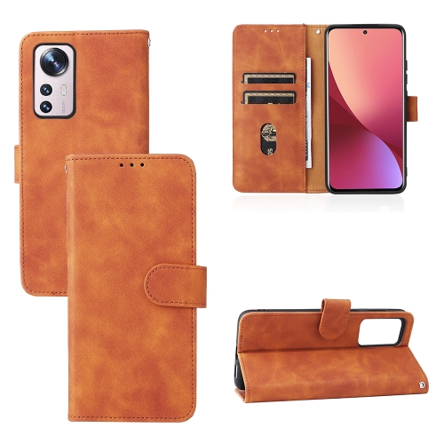  Xiaomi 12 Fodral Skin Touch Läder Brun