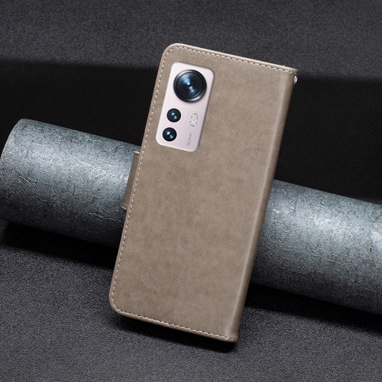  Xiaomi 12 Fodral Tryck Butterfly Grå