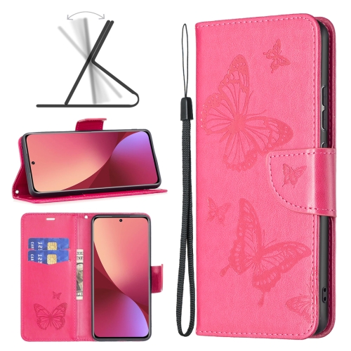  Xiaomi 12 Fodral Tryck Butterfly Rosa