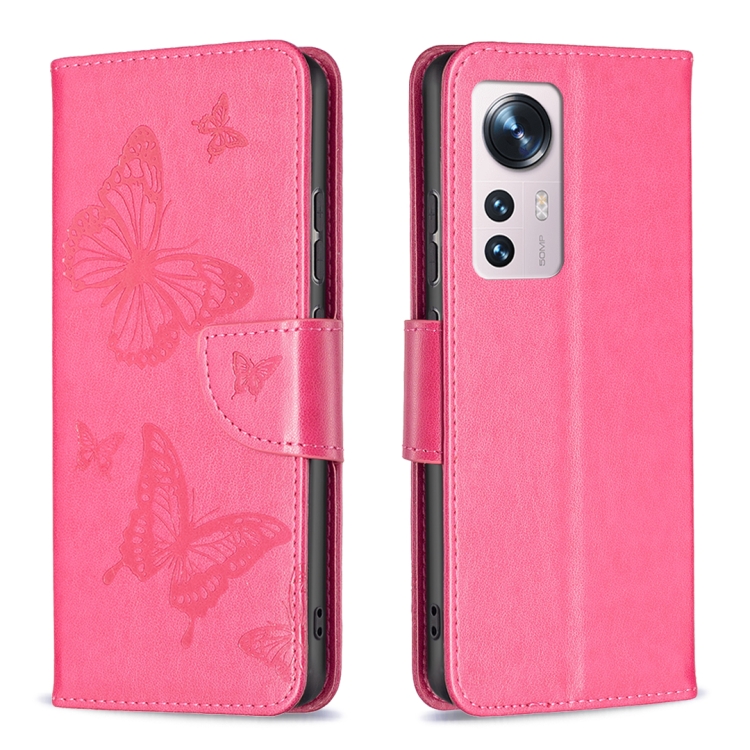  Xiaomi 12 Fodral Tryck Butterfly Rosa