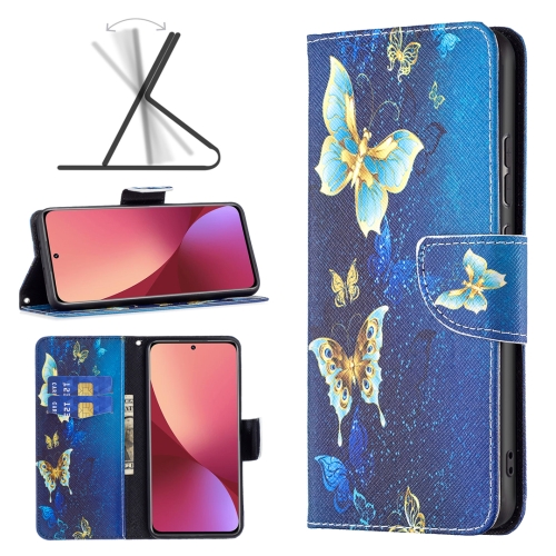  Xiaomi 12 Fodral Med Tryck Guld Fjäril