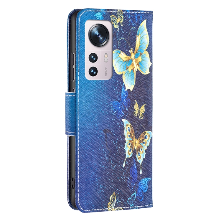  Xiaomi 12 Fodral Med Tryck Guld Fjäril