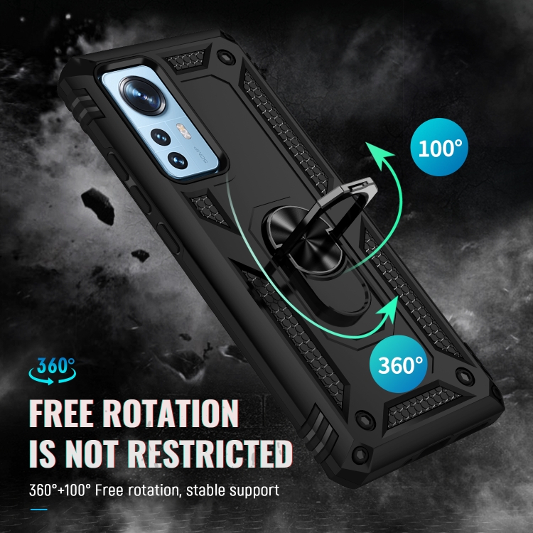  Xiaomi 12 Skal Shockproof Ring Svart