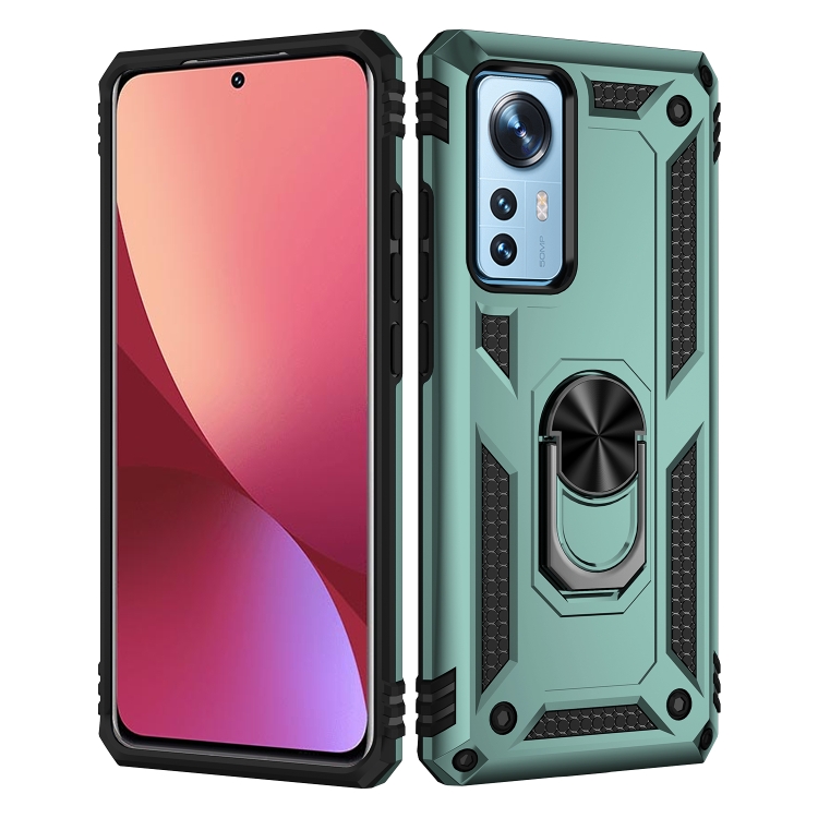  Xiaomi 12 Skal Shockproof Ring Mörk Grön