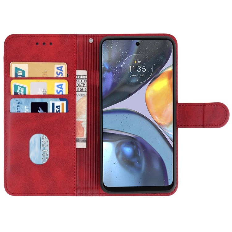  Motorola Moto G22 Fodral Läder Röd
