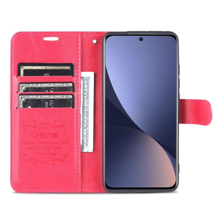 AZNS AZNS Xiaomi 12 Fodral Läder Röd