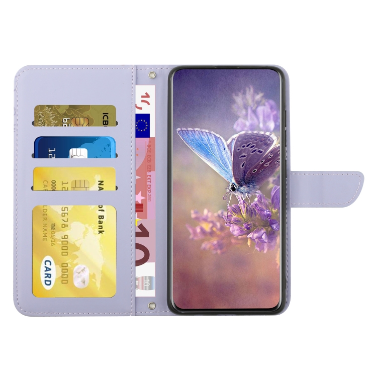  Motorola Moto G22 Fodral Fjäril/Pion präglad Lila