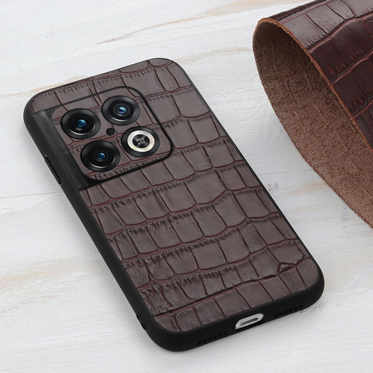  OnePlus 10 Pro 5G Skal Krokodil Textur Brun
