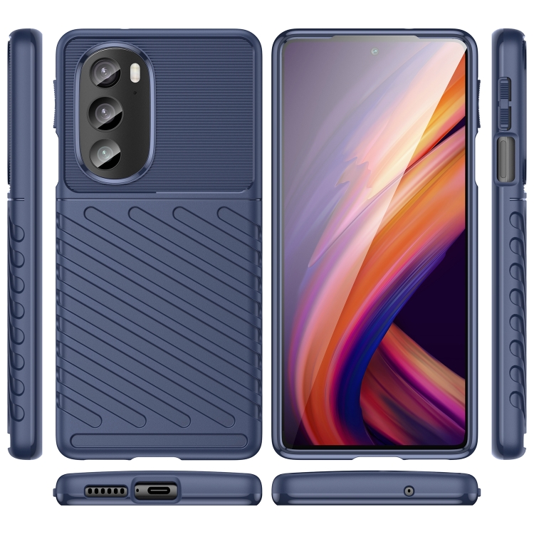  Motorola Edge 30 Pro Skal Twill Textur Blå