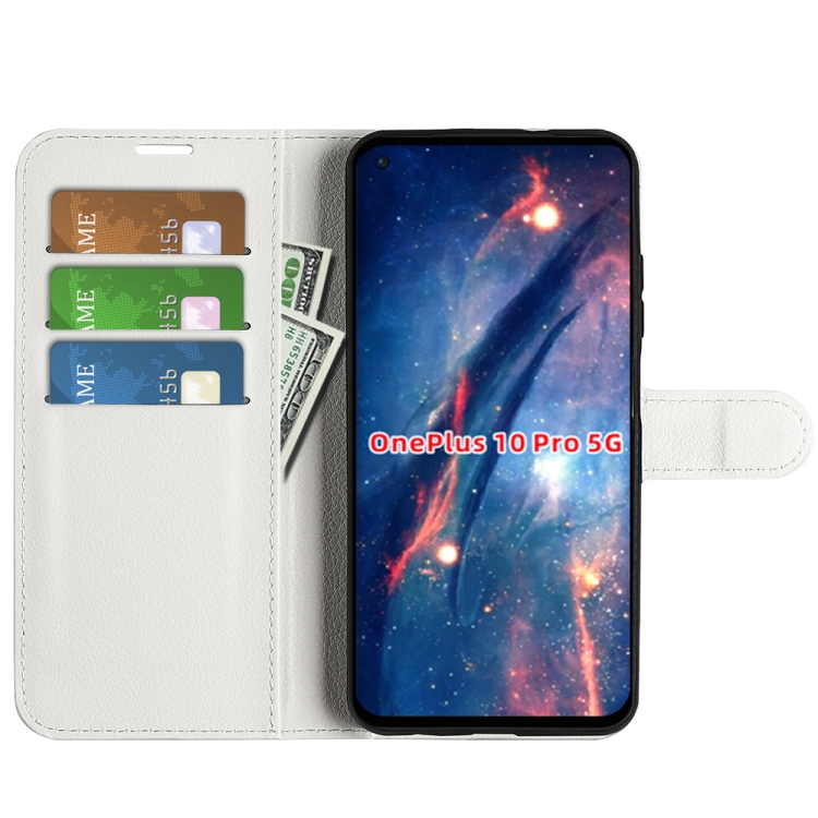  OnePlus 10 Pro 5G Fodral Litchi Textur Vit