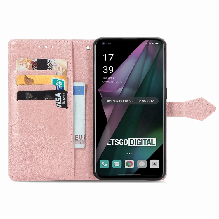  OnePlus 10 Pro 5G Fodral Mandala Läder Roséguld
