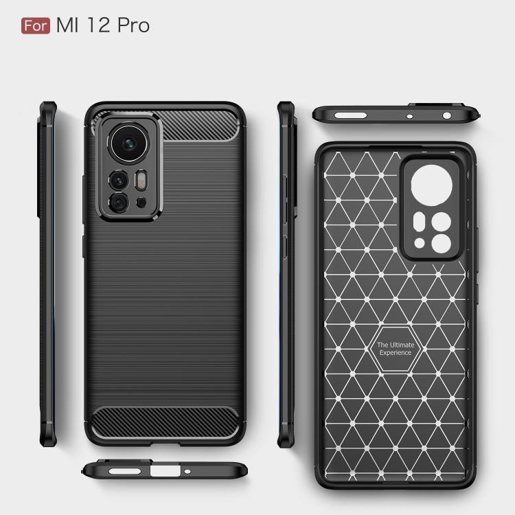  Xiaomi 12 Pro Skal Borstad Stål Textur Svart