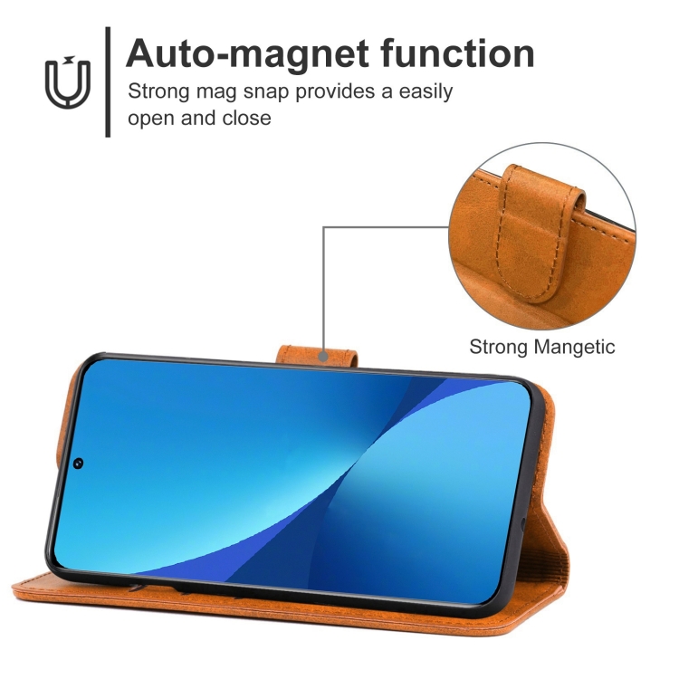  Xiaomi 12 Pro Fodral Läder Brun