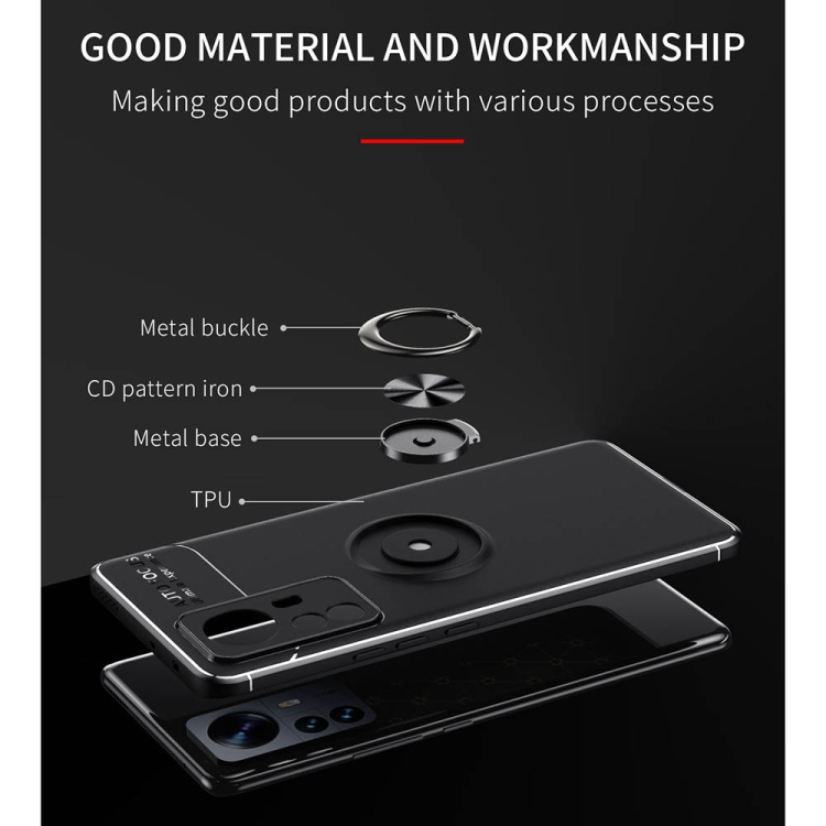  Xiaomi 12 Pro Skal Ring Svart/Röd