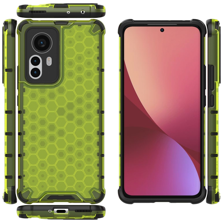  Xiaomi 12 Pro Skal Hybrid Honeycomb Grön