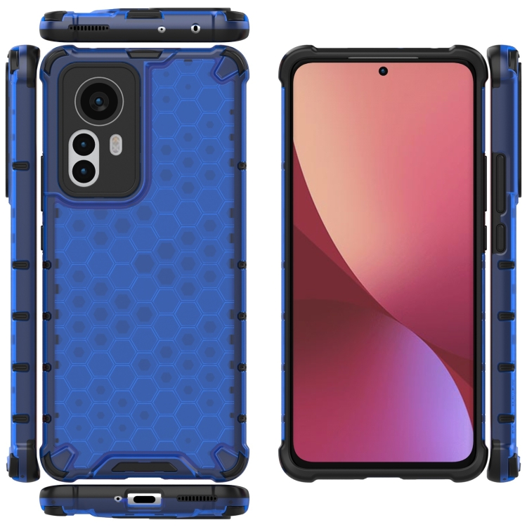  Xiaomi 12 Pro Skal Hybrid Honeycomb Blå
