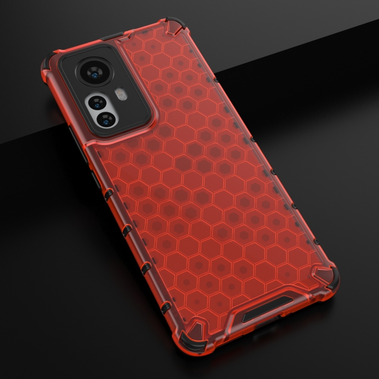 Xiaomi 12 Pro Skal Hybrid Honeycomb Röd