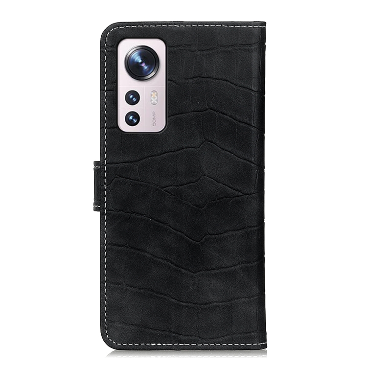  Xiaomi 12 Pro Fodral Krokodil Textur Svart