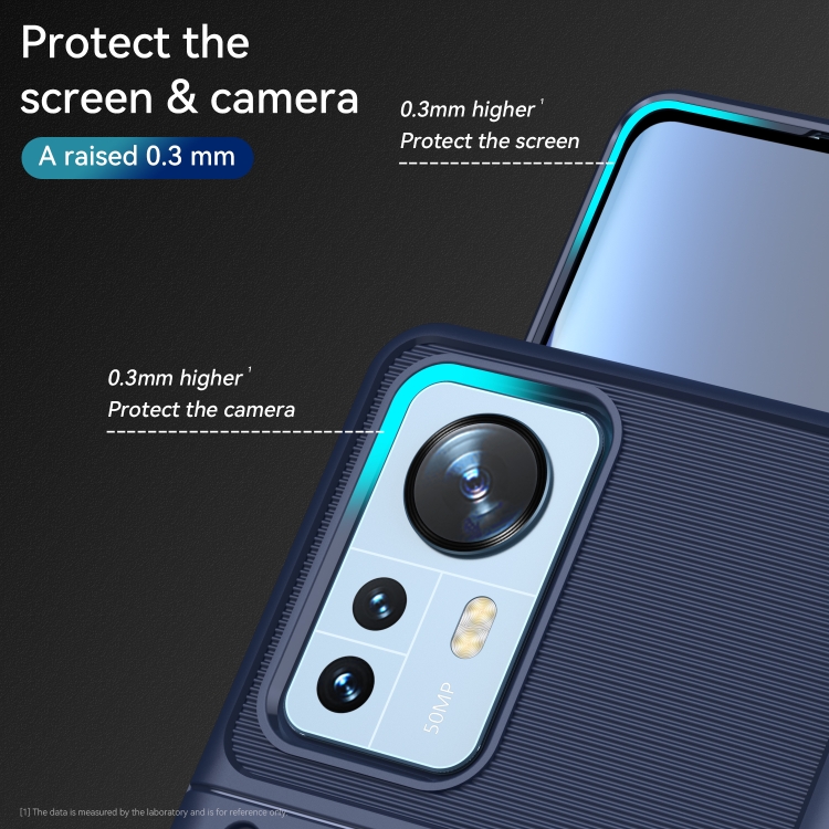  Xiaomi 12 Pro Skal Twill Textur Blå