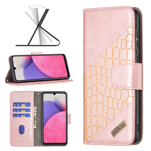  Samsung Galaxy A33 5G Fodral Krokodil Textur Roséguld