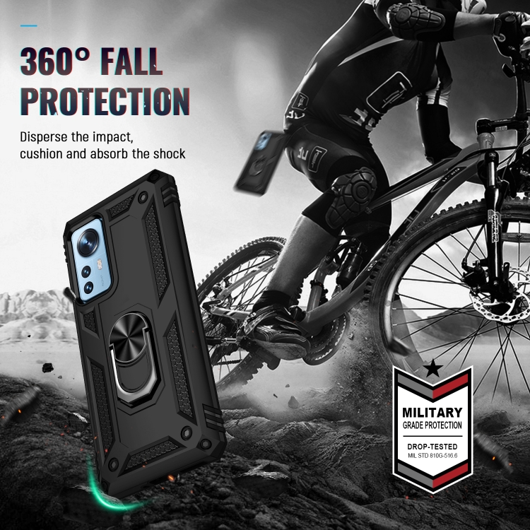  Xiaomi 12 Pro Skal Ring Hybrid Armor Svart