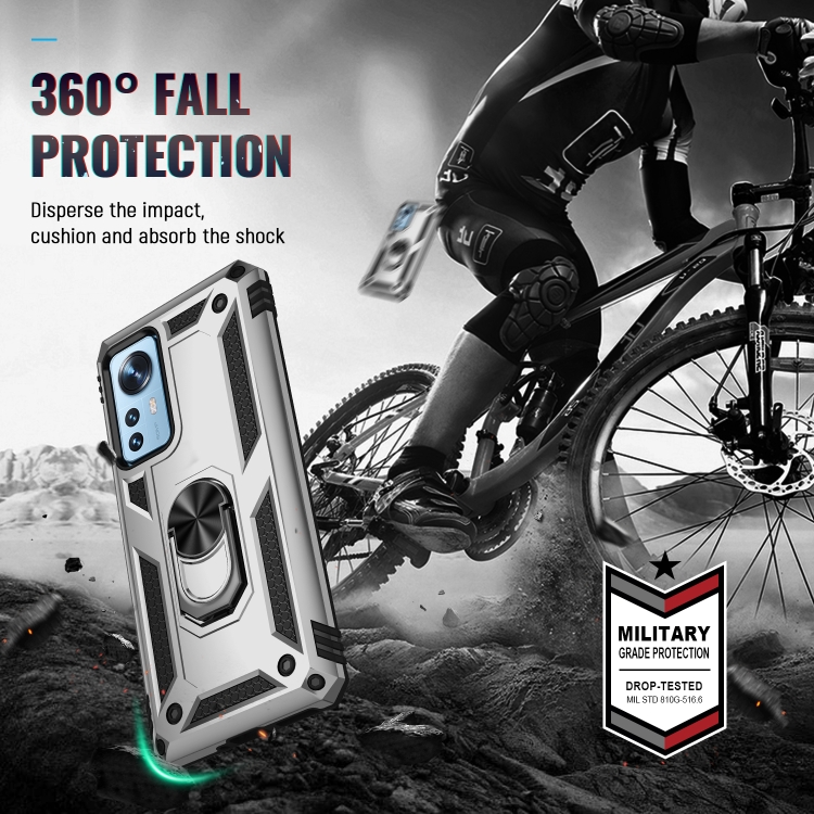  Xiaomi 12 Pro Skal Ring Hybrid Armor Silver