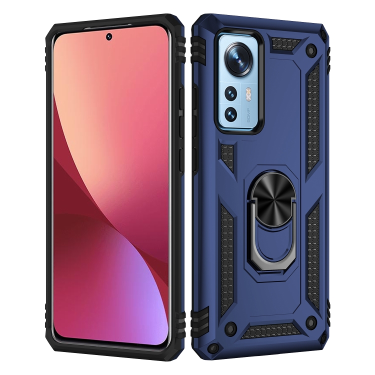  Xiaomi 12 Pro Skal Ring Hybrid Armor Blå