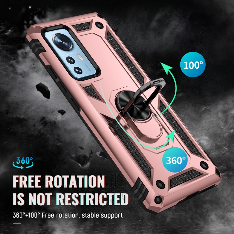  Xiaomi 12 Pro Skal Ring Hybrid Armor Roséguld