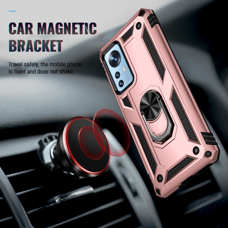  Xiaomi 12 Pro Skal Ring Hybrid Armor Roséguld