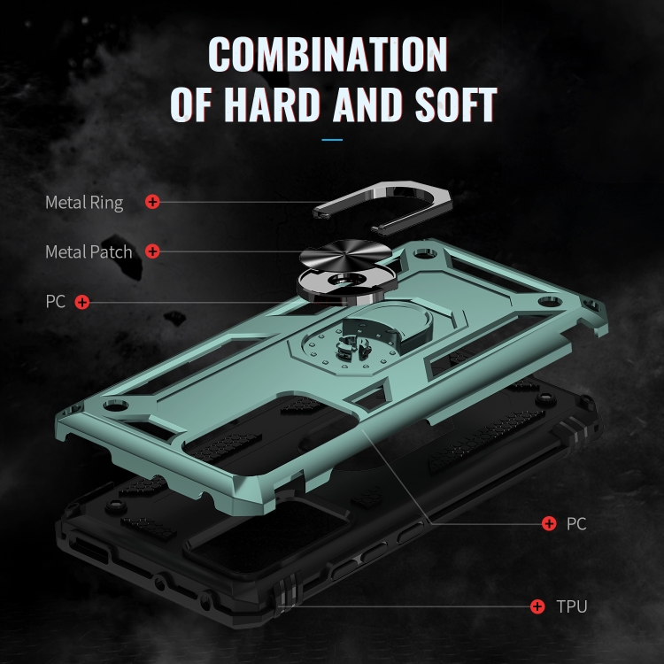  Xiaomi 12 Pro Skal Ring Hybrid Armor Mörk Grön