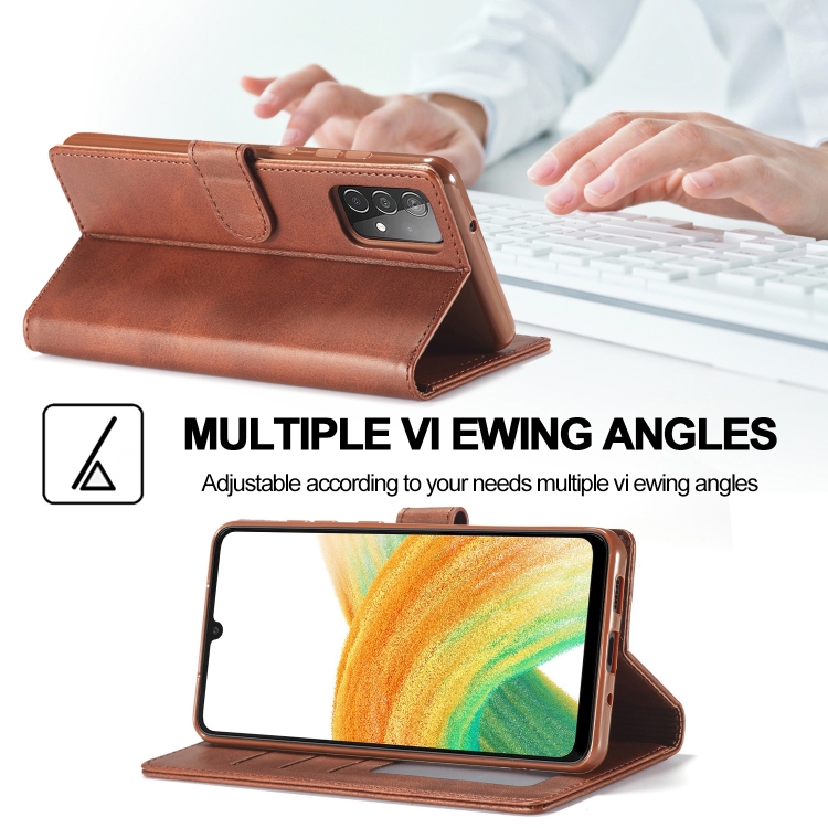 LC.IMEEKE LC.IMEEKE Samsung Galaxy A33 5G Fodral Läder Röd/Rosa