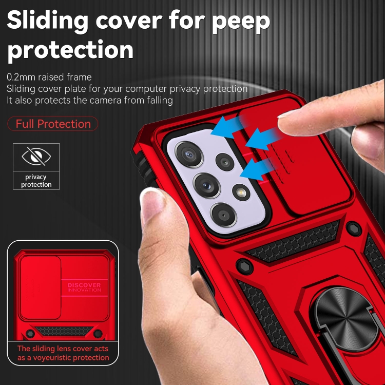 Samsung Galaxy A33 5G Skal Ring CamShield Röd