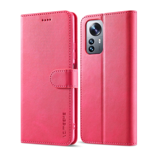 LC.IMEEKE LC.IMEEKE Xiaomi 12 Pro Fodral Läder Röd/Rosa