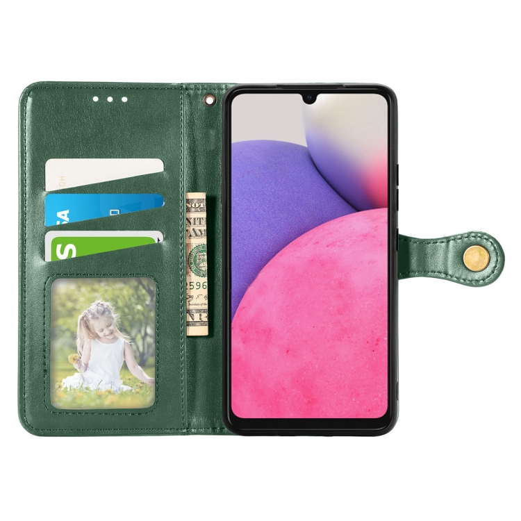  Samsung Galaxy A33 5G Fodral Solid Läder Grön