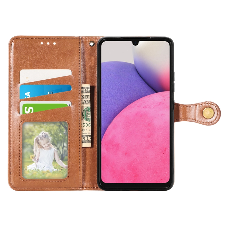  Samsung Galaxy A33 5G Fodral Solid Läder Brun