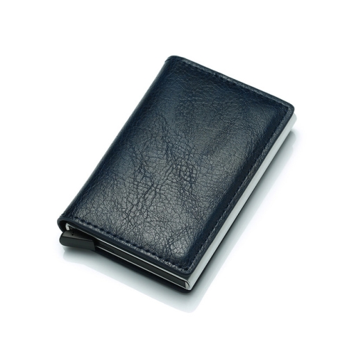  RFID Retro Aluminium Läder Korthållare Royal Blue