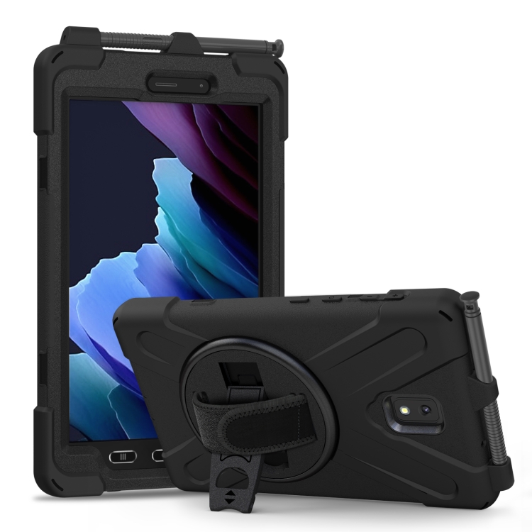 Samsung Galaxy Tab Active 3 Skal Hybrid Kickstand Rem Svart