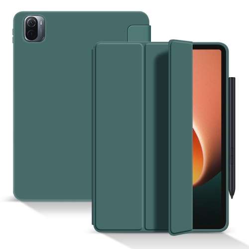  Xiaomi Pad 5 Fodral Tri-Fold Skin Touch Mörk Grön