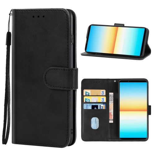  Sony Xperia 10 IV Fodral Solid Läder Svart