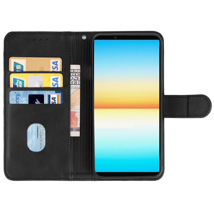  Sony Xperia 10 IV Fodral Solid Läder Svart