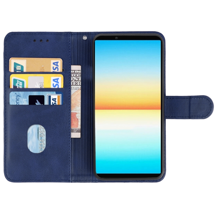  Sony Xperia 10 IV Fodral Solid Läder Blå