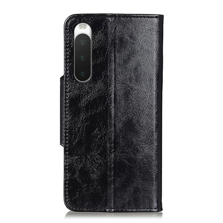  Sony Xperia 10 IV Fodral Flerkort Crazy Horse Svart