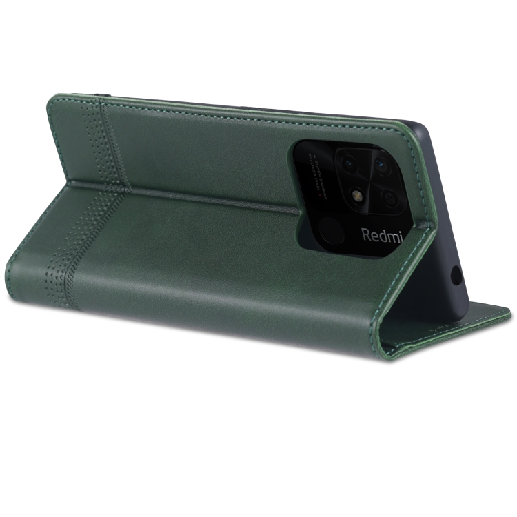 AZNS AZNS Xiaomi Redmi 10C Fodral Flip Läder Grön