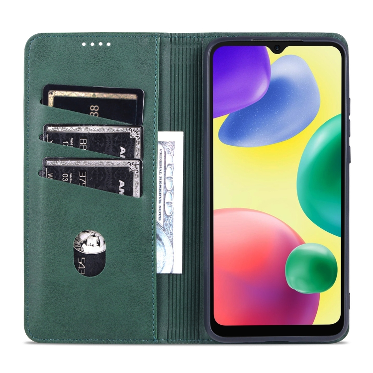 AZNS AZNS Xiaomi Redmi 10C Fodral Flip Läder Grön